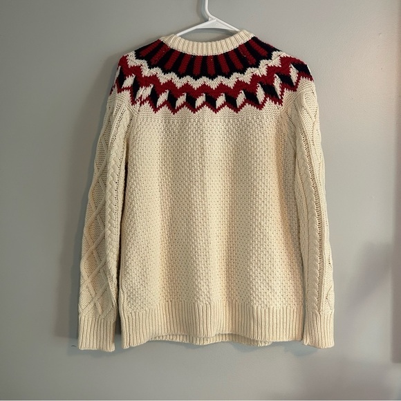 J. Crew Fair Isle Cable knit crewneck Sweater - Picture 3 of 4
